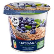 Płatki śniadaniowe i musli - Carrefour Extra Owsianka z pełnego ziarna owsa chia i czarna jagoda 65 g - miniaturka - grafika 1