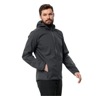 Męska kurtka softshellowa Jack Wolfskin BORNBERG HOODY M phantom - S - Kurtki męskie - miniaturka - grafika 1