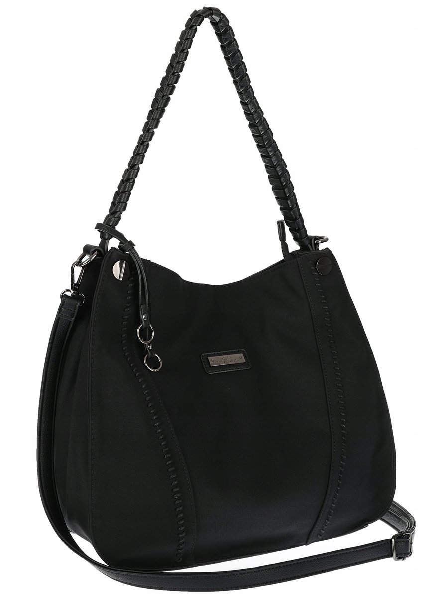 orebka Damska Shopper na Ramię Worek Pojemna Modna Duża Torba CH7716 Czarna