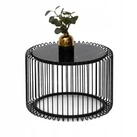 Ławy i stoliki kawowe - Stolik Do Salonu Ażurowy Druciany Navio 60 Ze Szklanym Blatem Czarny Marmur - miniaturka - grafika 1