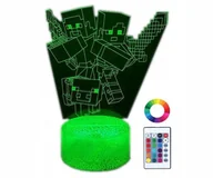 Lampy stojące - LAMPKA NOCNA BIURKOWA DLA DZIECI MINECRAFT CREEPER 3D LED RGB + PILOT - miniaturka - grafika 1