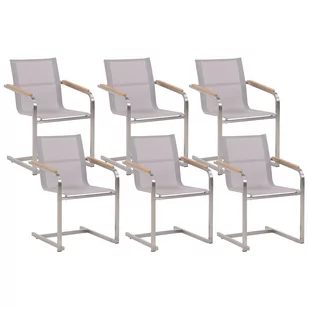 Beliani Zestaw 6 krzeseł ogrodowych beżowy COSOLETO - Fotele i krzesła ogrodowe - miniaturka - grafika 1