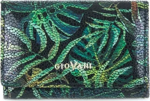 Giovani Portfel damski adriana - giovani rfid, zielony w liście - Portfele - miniaturka - grafika 1