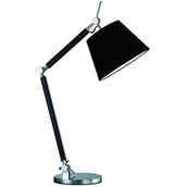 Lampy stojące - Abażurowa lampa stojąca Zyta do jadalni czarna chrom - miniaturka - grafika 1