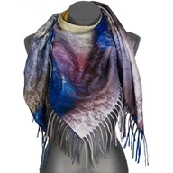 Apaszki i szaliki damskie - Chusta damska przejściowa OMBRE na prezent z frędzlami RCC29-8 niebieski - miniaturka - grafika 1