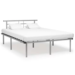 vidaXL Rama łóżka, szara, metalowa, 160 x 200 cm - Łóżka - miniaturka - grafika 1
