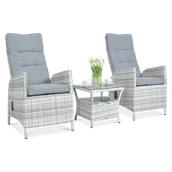 Meble ogrodowe - Zestaw Wypoczynkowy Malta Duo White Grey - miniaturka - grafika 1