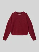 Swetry dla dziewczynek - Sweter z dzianiny z prążkowanymi wykończeniami - miniaturka - grafika 1