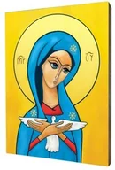 Ikony i obrazy sakralne - Obraz na desce lipowej, Pneumatofora, Matka Boża niosąca Ducha Św. 20 x 25 cm - miniaturka - grafika 1