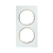 Wyłączniki światła i elektryczne - LEDart LEXMAN podwójna Ardea biało - złoty LEXMAN - miniaturka - grafika 1