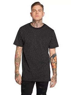 Mister Tee T-shirt męski"Fuckyou Tee", koszulka z delikatnym nadrukiem w paski igłowane, 5 kolorów, rozmiary od XS do 5XL, czarny, XXL - Koszulki męskie - miniaturka - grafika 1