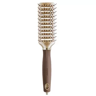 OLIVIA GARDEN  Expert Style Vent Nylon Szczotka Do Włosów Z Nylonowym Włosiem Gold&amp;Brown - Szczotki i grzebienie do włosów - miniaturka - grafika 1