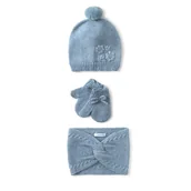 Czapki dla dzieci - Komplet czapka, komin i rękawiczki Mayoral 10019 Niebieski - miniaturka - grafika 1