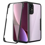 Etui i futerały do telefonów - Full Body 360 Pancerne Etui Pokrowiec Xiaomi 12 Pro 5G Czarny - miniaturka - grafika 1