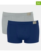 Majtki męskie - Sloggi Bokserki (2 pary) "Go Natural" w kolorze niebiesko-szarym - miniaturka - grafika 1