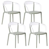 Fotele i krzesła ogrodowe - BELIANI Zestaw 4 krzeseł ogrodowych MALEVIZI Sztaplowane Jasnozielony - miniaturka - grafika 1