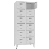 Szafki BHP - Szafka na nóżkach z prywatnymi schowkami MSUS 426 - 12 skrytek z zamkiem kluczowym - miniaturka - grafika 1