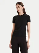 Koszulki i topy damskie - Calvin Klein T-Shirt LV044D308G Czarny Slim Fit - miniaturka - grafika 1