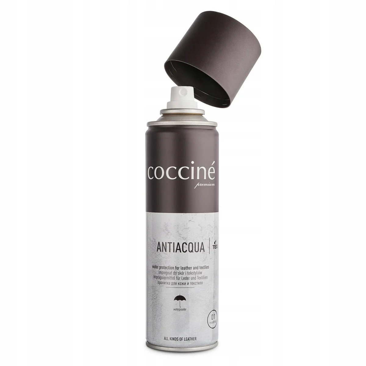 Impregnat do Butów Wodoodporny Skóra Zamsz Tekstylia Antiacqua Coccine 250 spray ochronny, obuwie, membrany oddychające