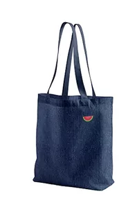 Green Fish Denim torba na zakupy z nadrukiem, nadaje się do ponownego użytku, nadaje się do prania w pralce, składana, materiałowa torba z dwoma długimi uchwytami, 40 x 55 cm - Torebki damskie - miniaturka - grafika 1