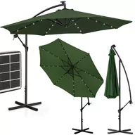 Parasole ogrodowe - Uniprodo Parasol ogrodowy wiszący z diodami LED - zielony - okrągły - Ø300 cm - uchylny UNI_UMBRELLA_R300GRL_N - 3 LATA GWARANCJI/DARMOWA WYSYŁKA - miniaturka - grafika 1