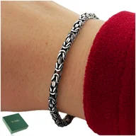 Bransoletki - Bransoletka Damska Srebrna Splot Królewski Srebro 925 + Dedykacja Dla Niej - miniaturka - grafika 1