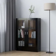 Witryny - VidaXL Witryna, czarna, 82,5x30,5x115 cm, płyta wiórowa 802751 VidaXL - miniaturka - grafika 1