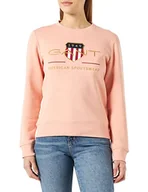 Bluzy damskie - GANT Damska bluza Archive Shield C-Neck Sweat Sweatshirt, Guava ORANGE, standard, Guava Orange, XL - miniaturka - grafika 1