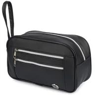 Nerki - Kosmetyczna Czarna Podróżna Saszetka Elegancka Uniseks Gładka Beltimore R25 : Kolory - Czarny - miniaturka - grafika 1