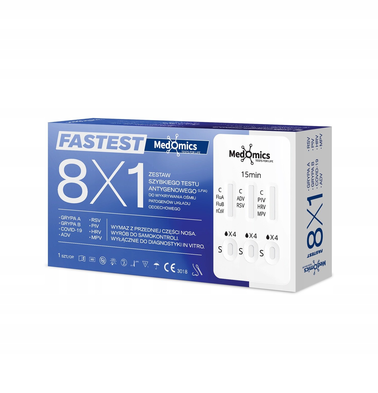 Test Medomics do wykrywania 8 patogenów ukł. oddechowego 1 op