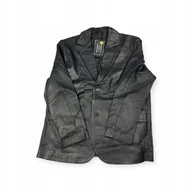 Kurtki męskie - Skórzana kurtka męska czarna REAL LEATHER XL - miniaturka - grafika 1
