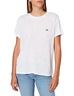 Koszulki i topy damskie - Lee Koszulka damska Crew Tee, Bright White, L - miniaturka - grafika 1