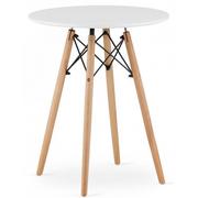 Stoły - Biały okrągły stół w stylu skandynawskim - Emodi 3X - miniaturka - grafika 1