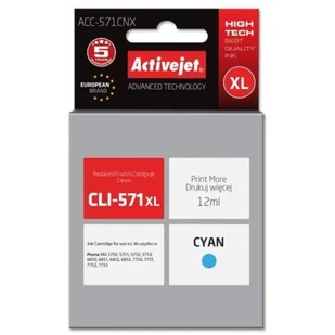 TelForceOne C-571C zamiennik Canon CLI571C - Tusze zamienniki - miniaturka - grafika 1