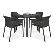 Meble ogrodowe - Zestaw Nardi NET/CUBE 80 4+1 Antracite - miniaturka - grafika 1