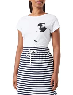 Sisley T-shirt damski, Biały nadruk 911, M - Koszulki i topy damskie - miniaturka - grafika 1