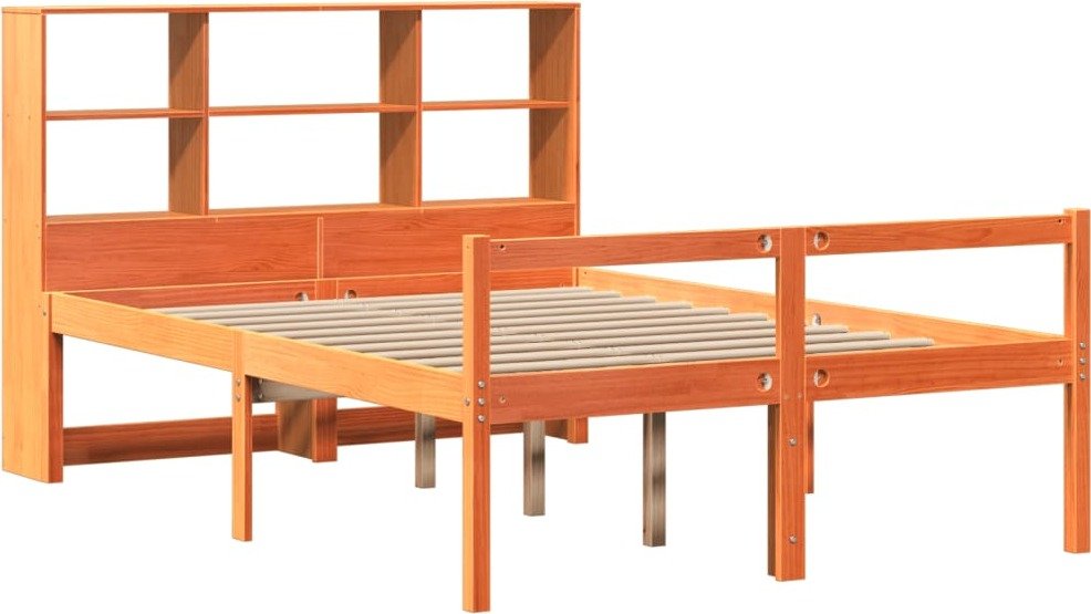 vidaXL Łóżko z litego drewna bez materaca Wax brązowe 160x200 cm lite drewno
