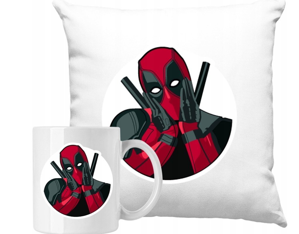 ZESTAW PODUSZKA + KUBEK Deadpool Wade Wilson Pomysł Na Prezent