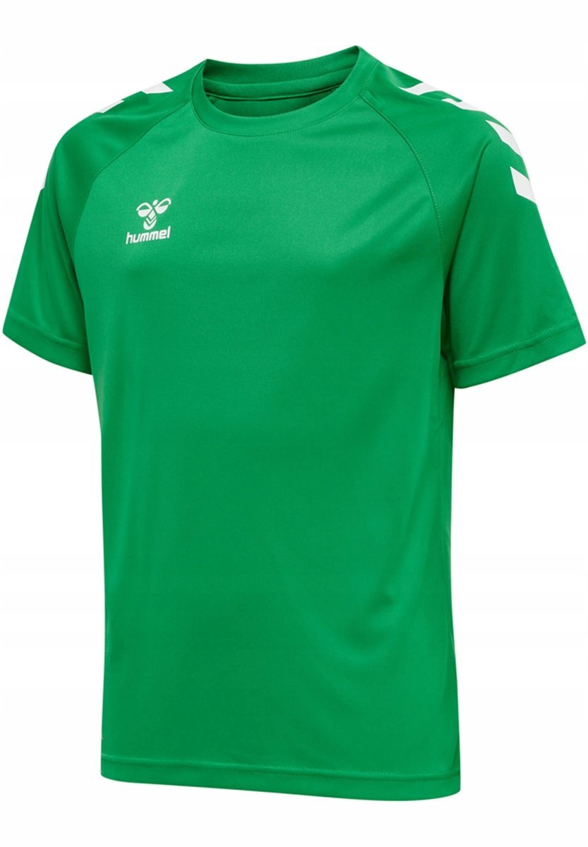 T-shirt Hummel zielony poliester L okrągły dekolt
