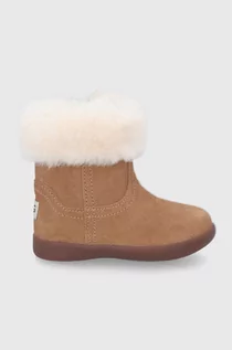 Buty dla dziewczynek - UGG Śniegowce zamszowe dziecięce Jorie II kolor brązowy - Ugg - grafika 1