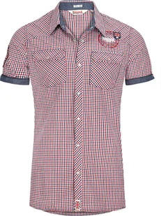 Koszula męska z krótkim rękawem slim fit REIGATE Navy/Red/White L Lonsdale - Koszule męskie - miniaturka - grafika 1