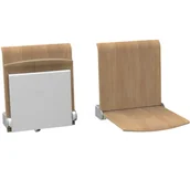 Wyposażenie miejsc publicznych - Siedzisko składane manualne naścienne STRAPONTEN TPS1 Twist plus Dąb + szary stelaż - miniaturka - grafika 1