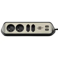 Przedłużacze i rozgałęźniki - Listwa zasilająca narożna 4 gniazda 2USB 2m Brennenstuhl 1153594410 - miniaturka - grafika 1