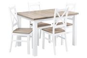 Stoły z krzesłami - Stół z 4 krzesłami biały do kuchni jadalni Z059 - miniaturka - grafika 1