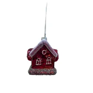 Bombki - Bombka szklana domek 7,5 cm czerwony - miniaturka - grafika 1