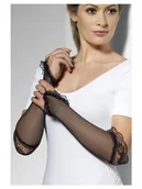 Rękawiczki - Rękawiczki kabaretki bez palców Czarne retro koron - miniaturka - grafika 1