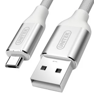 Unitek Premium przewód USB-microUSB Nylon Silver - Adaptery i przejściówki - miniaturka - grafika 3