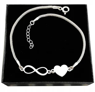 Bransoletka nieskończoność SERCE GRAWER srebro 925 - Bransoletki - miniaturka - grafika 1