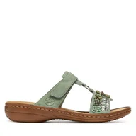 Klapki i japonki damskie - Klapki Rieker 60814-52 Zielony - miniaturka - grafika 1