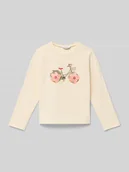 Koszulki dla dziewczynek - Bluzka z długim rękawem i okrągłym dekoltem - miniaturka - grafika 1